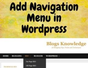 Add navigation menu in wordpress