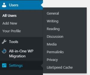 Wordpress setting