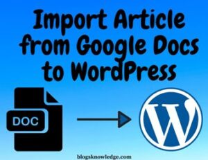 Import article from google docs