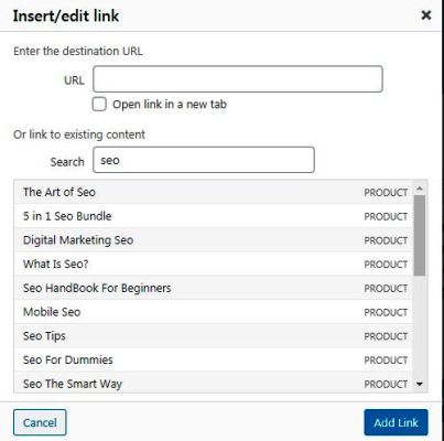 Wordpress default interlink