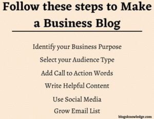 Steps to make a business blog