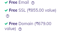hosting free email, ssl, domain